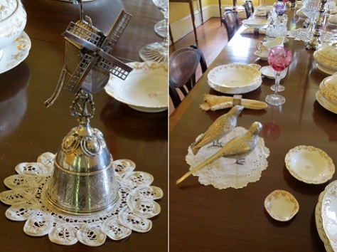 Some unusual tableware from the dining room of the Joseph Jefferson Mansion.