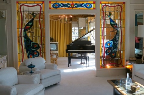 I loved these stained-glass windows leading into the music room at Graceland.