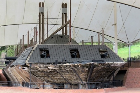 The USS Cairo, a restored ironclad Union gunboat sunk in 1862.